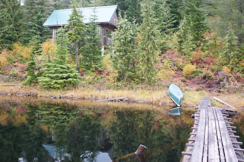 Elk Lake dock w/ canoe